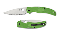 Spyderco Native Chief Lightweight Salt LC200N Satin Serrated Green FRN C244SGR by Spyderco